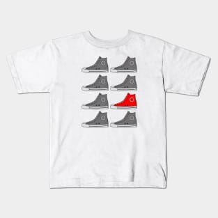 Stand Out From The Crowd | Red Sneaker Kids T-Shirt